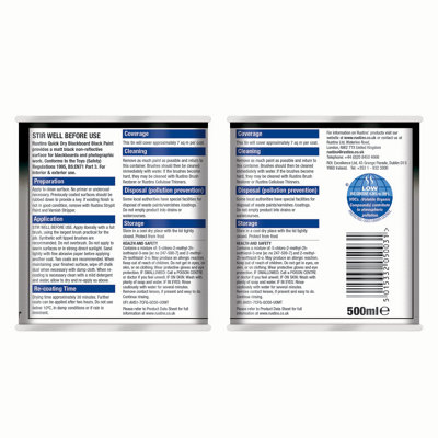 Rustins Blackboard Black Paint - 500ml