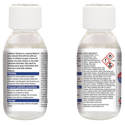 Rustins Cellulose Thinners High-Performance Solvent Cleaner 125ml