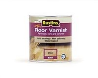 Rustins Floor Varnish Satin - Clear 1ltr