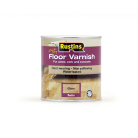 Rustins Floor Varnish Satin - Clear 1ltr