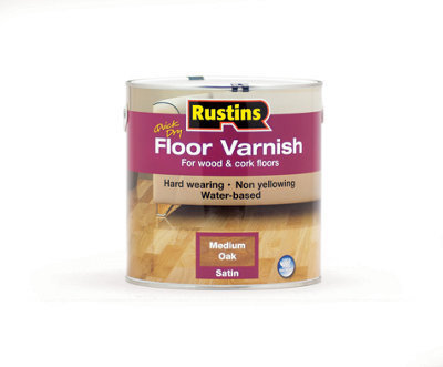 Rustins Floor Varnish Satin - Medium Oak 2.5ltr