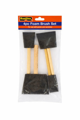Rustins Foam Brush Set 4pk -Disposable Foam Applicators