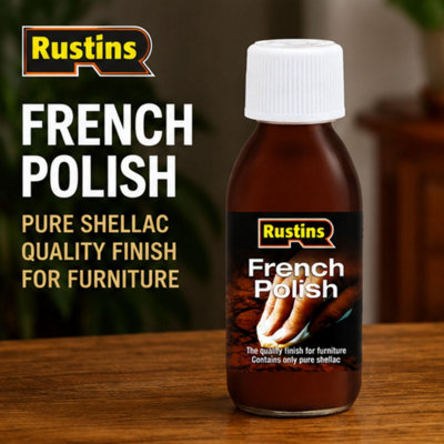 Rustins French Polish Pure Shellac Quality Finish for Furniture 125ml