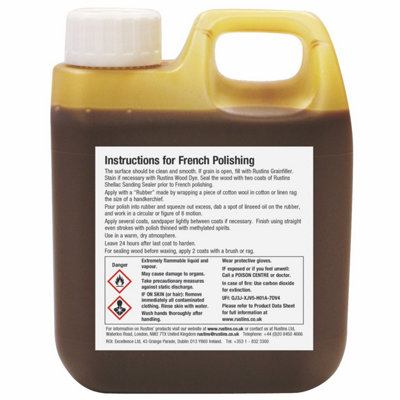 Rustins French Polish Pure Shellac Quality Finish for Furniture 1L