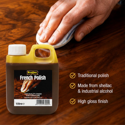 Rustins French Polish Pure Shellac Quality Finish for Furniture 1L