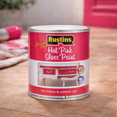 Rustins Hot Pink Gloss Paint Tin 250ml