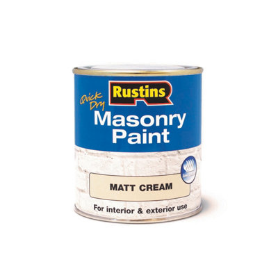 Rustins Masonry Paint - Cream 500ml