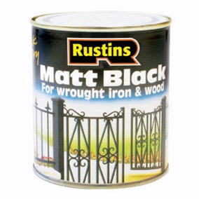 Rustins Matt Black Paint 250ml