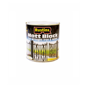 Rustins Matt Black Paint 500ml