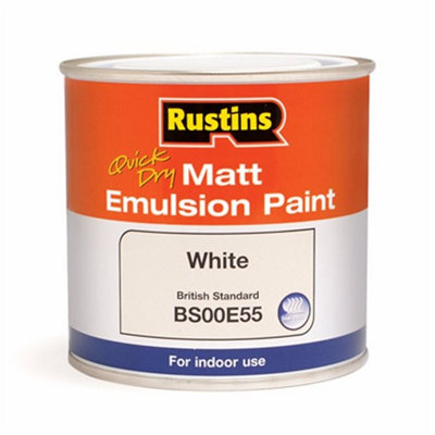 Rustins Matt Emulsion Paint - White, 500ml - Quick Dry Paint - Interior ...