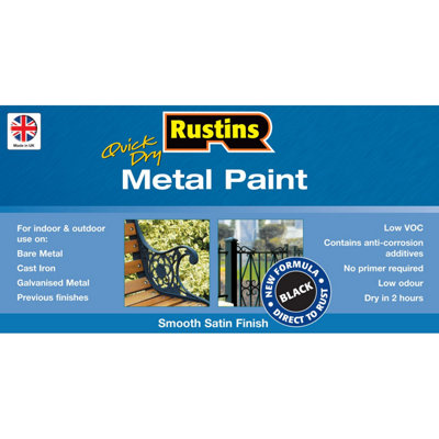 Rustins Metal Paint Black 500ml