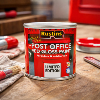 Rustins Post Office Red Gloss Paint Tin 250ml