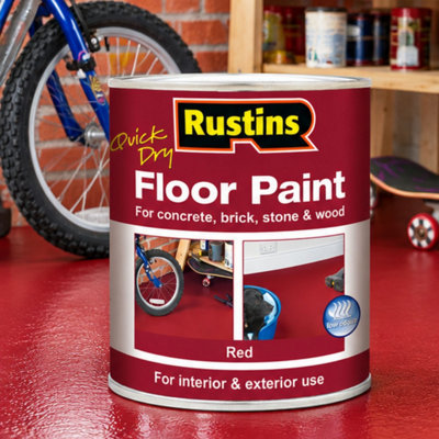 Rustins Quick Dry Floor Paint Red 1L