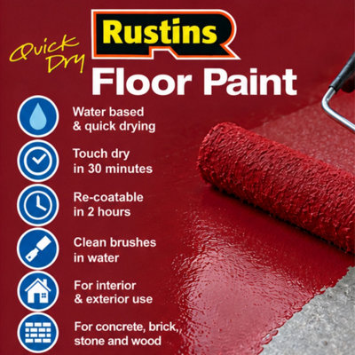Rustins Quick Dry Floor Paint Red 1L