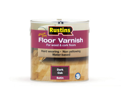 Rustins Quick Dry Floor Varnish Satin Dark Oak 2.5L