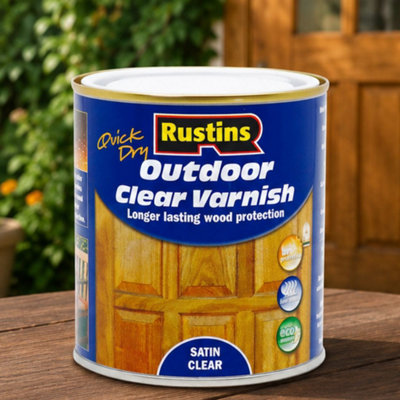 Rustins Quick Dry Outdoor Clear Varnish Satin 250ml