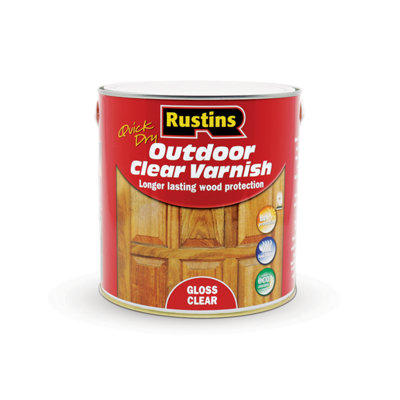 Rustins Quick Dry Outdoor Varnish Gloss - Clear 2.5ltr