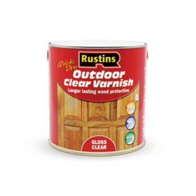Rustins Quick Dry Outdoor Varnish Gloss - Clear 2.5ltr