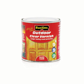 Rustins Quick Dry Outdoor Varnish Gloss - Clear 250ml