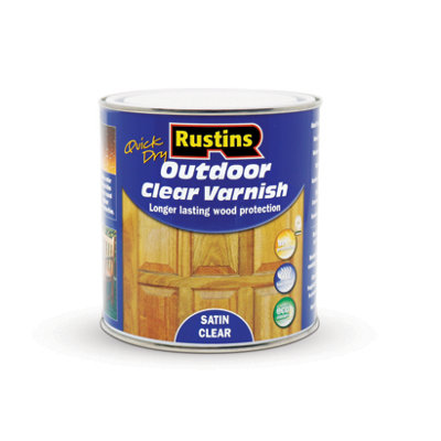 Rustins Quick Dry Outdoor Varnish Satin Clear 1ltr DIY at B&Q