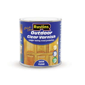 Rustins Quick Dry Outdoor Varnish Satin - Clear 1ltr