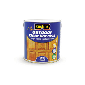 Rustins Quick Dry Outdoor Varnish Satin - Clear 2.5ltr