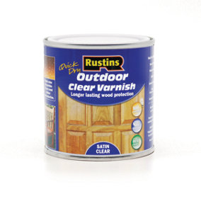 Rustins Quick Dry Outdoor Varnish Satin - Clear 250ml