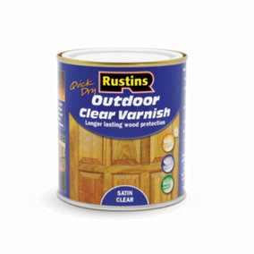 Rustins Quick Dry Outdoor Varnish Satin - Clear 500ml