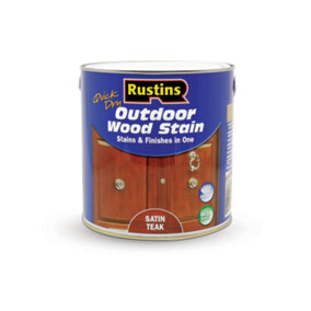 Rustins Quick Dry Outdoor Wood Stain Satin - 2.5ltr Teak