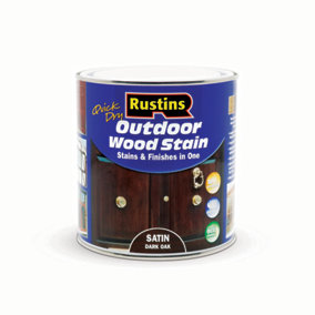 Rustins Quick Dry Outdoor Wood Stain Satin - Dark Oak 1ltr