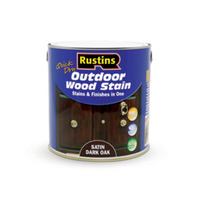 Rustins Quick Dry Outdoor Wood Stain Satin - Dark Oak 2.5ltr