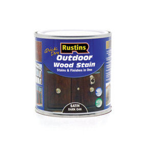 Rustins Quick Dry Outdoor Wood Stain Satin - Dark Oak - 250ml