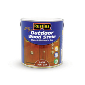 Rustins Quick Dry Outdoor Wood Stain Satin - Light Oak 2.5ltr