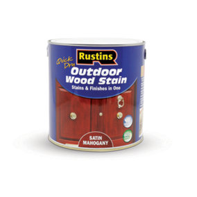 Rustins Quick Dry Outdoor Wood Stain Satin - Mahogany 2.5ltr