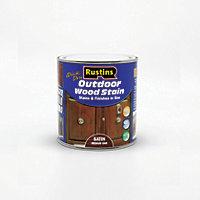 Rustins Quick Dry Outdoor Wood Stain Satin - Medium Oak 250ml