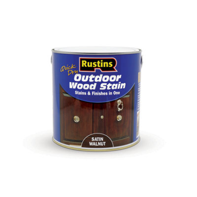 Rustins Quick Dry Outdoor Wood Stain Satin - Walnut 2.5ltr