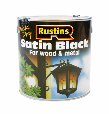 Rustins Quick-Dry Paint Satin  - Black 2.5ltr