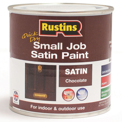 Rustins Quick Dry Satin Paint in Chocolate 250ml for Small Projects