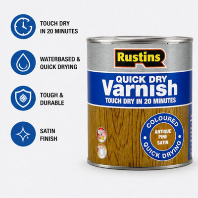 Rustins Quick Dry Varnish Antique Pine 500ml