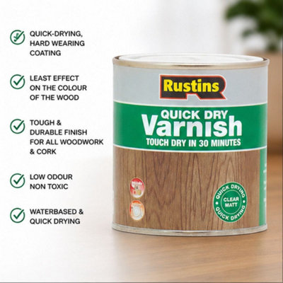 Rustins Quick Dry Varnish Clear Matt 250ml