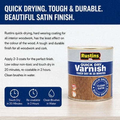 Rustins Quick Dry Varnish Clear Satin 250ml