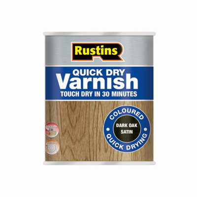 Rustins Quick Dry Varnish Dark Oak 1ltr DIY at B&Q