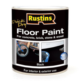 Rustins Quick Drying Floor Paint - Black 1ltr