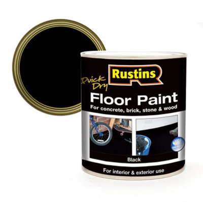Rustins Quick Drying Floor Paint - Black 1ltr