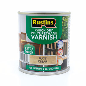 Rustins Quick Drying Polyurethane Varnish Matt Clear 500ml