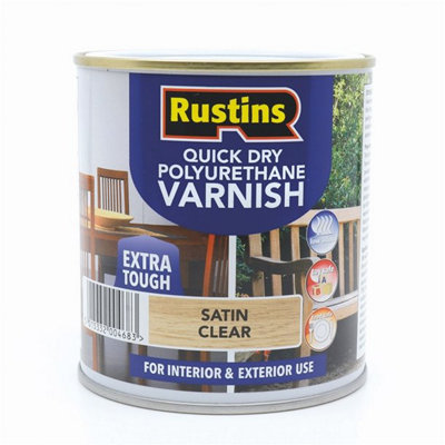 Rustins Quick Drying Polyurethane Varnish Satin Clear 1ltr