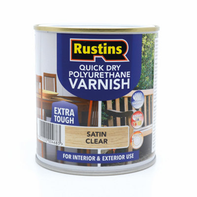 Rustins Quick Drying Polyurethane Varnish Satin Clear 500ml | DIY at B&Q