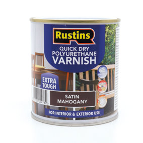 Rustins Quick Drying Polyurethane Varnish Satin Mahogany 1ltr