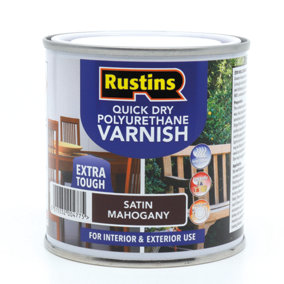 Rustins Quick Drying Polyurethane Varnish Satin Mahogany 250ml