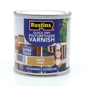 Rustins Quick Drying Polyurethane Varnish Satin Pine 250ml